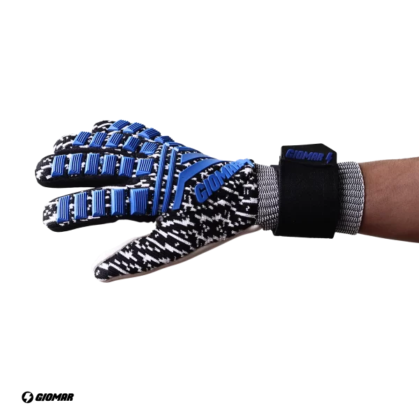 GUANTES GIOMAR SUPER GRIP SEMIPROFESIONAL NEGRO/AZULINO - Imagen 2