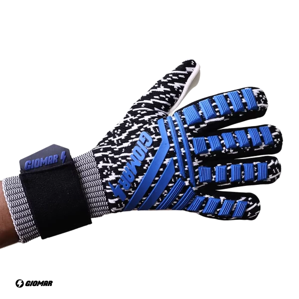 GUANTES GIOMAR SUPER GRIP SEMIPROFESIONAL NEGRO/AZULINO - Imagen 3